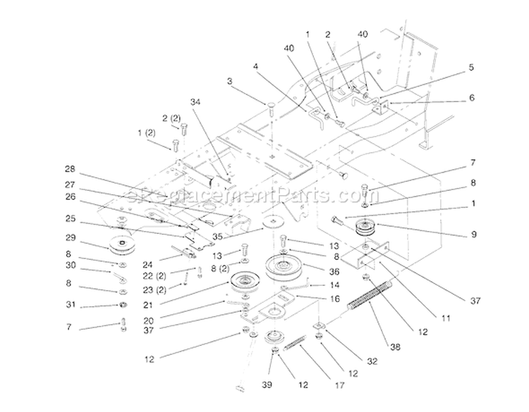 Gear Drive Components Diagram and Parts List for 72062 5900001-5900227 - 1995 Toro Lawn Tractor