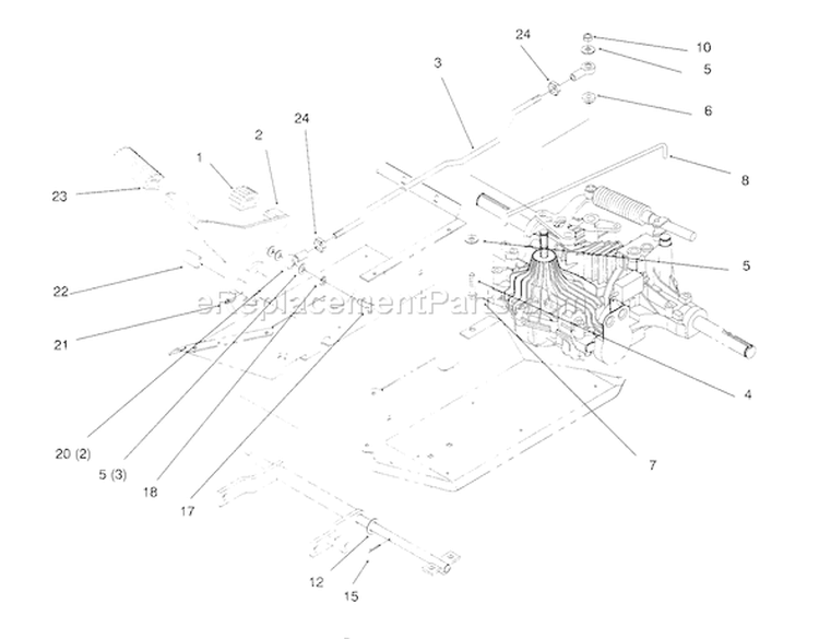 Hydro Control Diagram and Parts List for 72062 5900001-5900227 - 1995 Toro Lawn Tractor