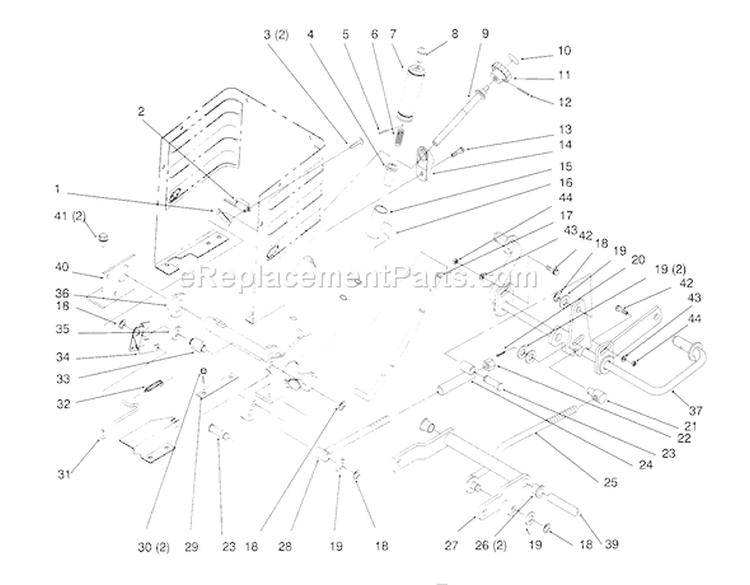 Lift Lever And Height Of Cut Diagram and Parts List for 72062 5900001-5900227 - 1995 Toro Lawn Tractor