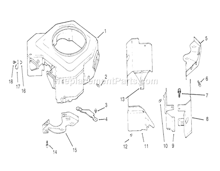 Blower Housing & Baffles (kohler Engine Cv16s-Ps61514) Diagram and Parts List for 72062 5900001-5900227 - 1995 Toro Lawn Tractor
