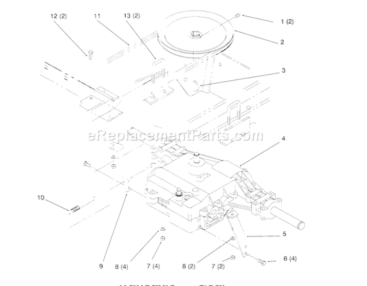 Transaxle-Gear Diagram and Parts List for 72062 5900001-5900227 - 1995 Toro Lawn Tractor