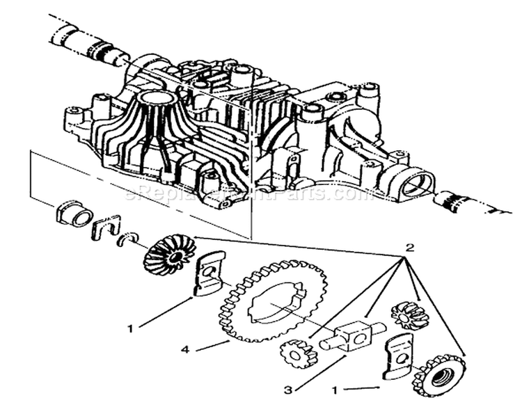Differential Gear Diagram and Parts List for 72103 5900601-5999999 - 1995 Toro Lawn Tractor