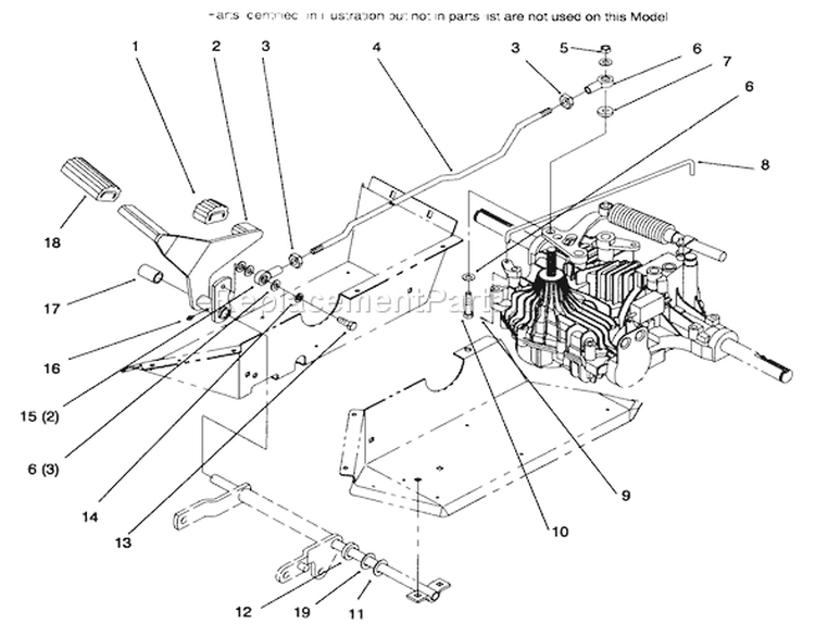 Hydro Control Diagram and Parts List for 72085 6900001-6999999 - 1996 Toro Lawn Tractor