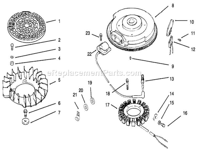 Ignition/electrical Diagram and Parts List for 72085 6900001-6999999 - 1996 Toro Lawn Tractor