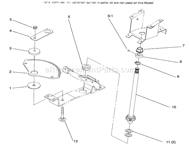 Lower Steering Diagram and Parts List for 72085 6900001-6999999 - 1996 Toro Lawn Tractor