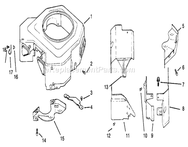 Blower Housing & Baffles Diagram and Parts List for 72085 6900001-6999999 - 1996 Toro Lawn Tractor