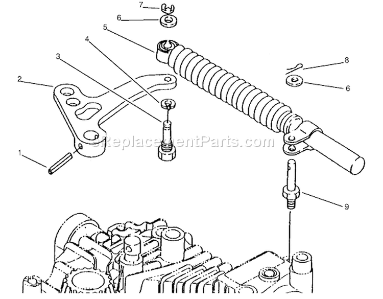 Lever Damper Diagram and Parts List for 72085 7900001-7999999 - 1997 Toro Lawn Tractor