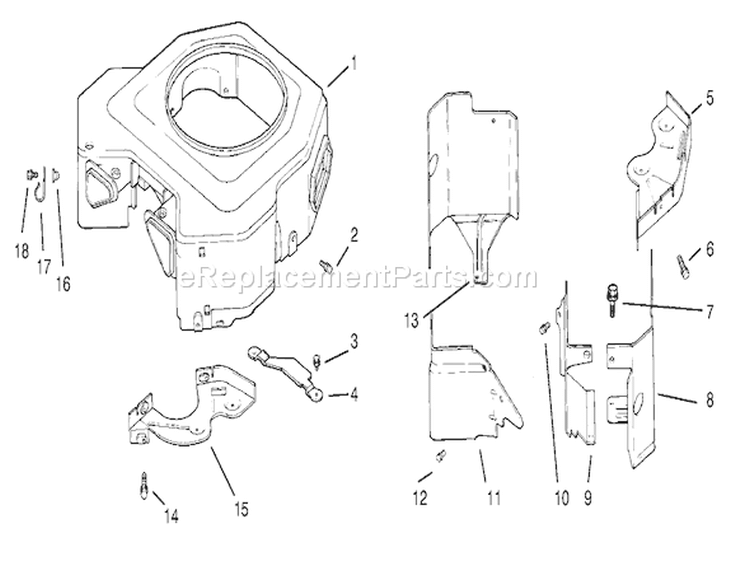 Blower Housing & Baffles Diagram and Parts List for 72085 7900001-7999999 - 1997 Toro Lawn Tractor