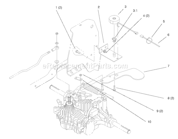 Cruise Control Diagram and Parts List for 72085 8900400-8999999 - 1998 Toro Lawn Tractor