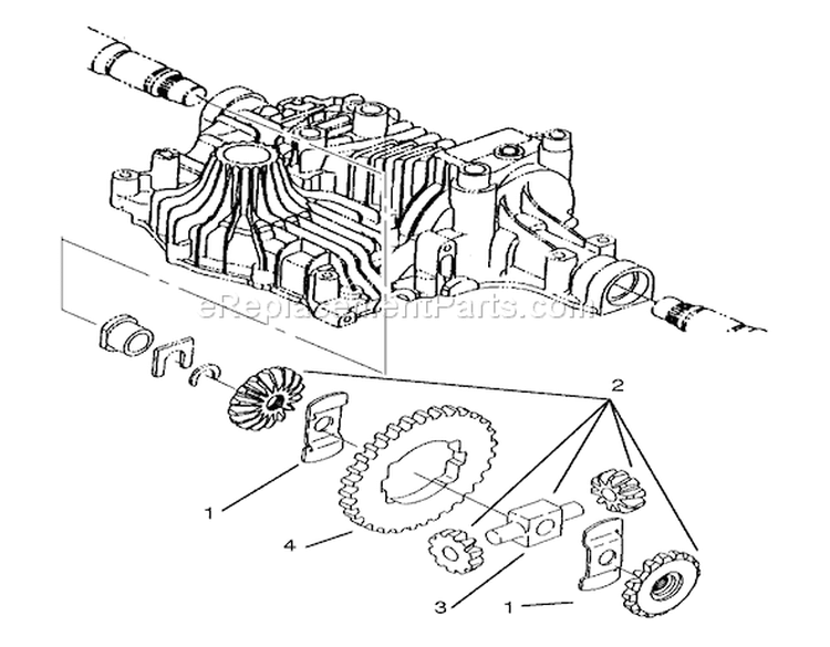 Differential Gear Diagram and Parts List for 72085 8900400-8999999 - 1998 Toro Lawn Tractor