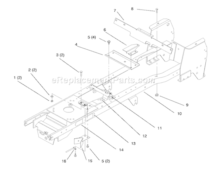 Frame Diagram and Parts List for 72085 8900400-8999999 - 1998 Toro Lawn Tractor