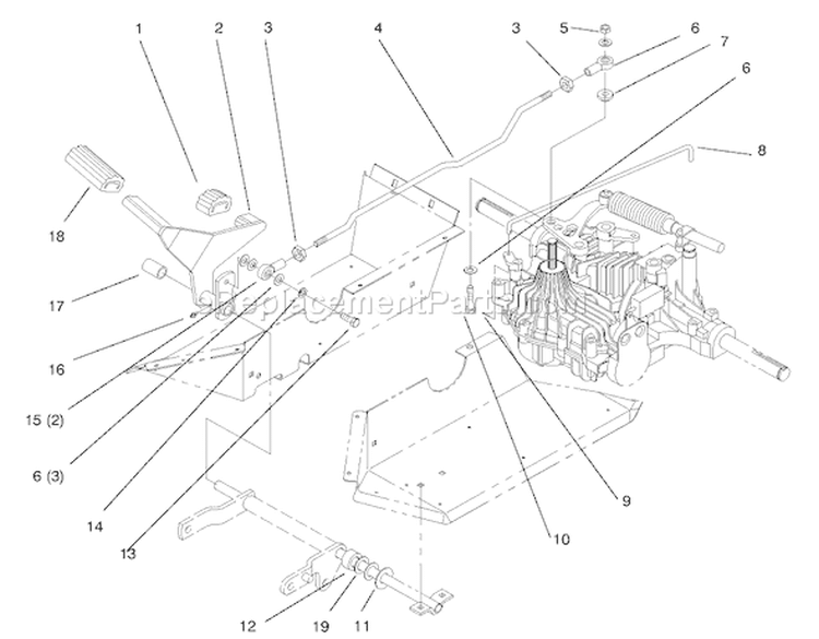 Hydro Control Diagram and Parts List for 72085 8900400-8999999 - 1998 Toro Lawn Tractor
