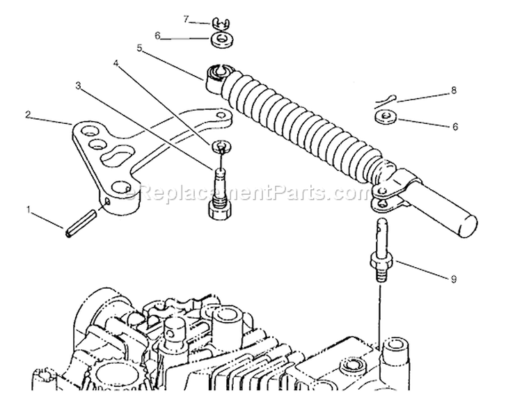 Lever Damper Diagram and Parts List for 72085 8900400-8999999 - 1998 Toro Lawn Tractor