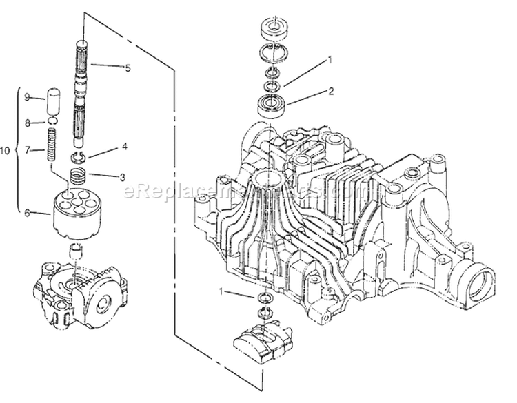 Pump Shaft Diagram and Parts List for 72085 8900400-8999999 - 1998 Toro Lawn Tractor