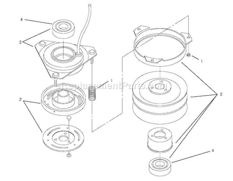 Clutch 92-6885 Diagram and Parts List for 72085 8900400-8999999 - 1998 Toro Lawn Tractor