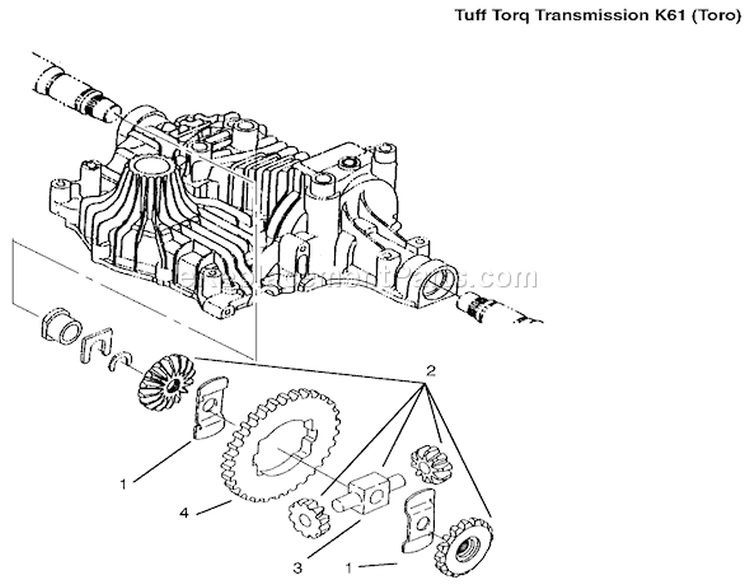Differential Gear Diagram and Parts List for 72086 9900001-9999999 - 1999 Toro Lawn Tractor