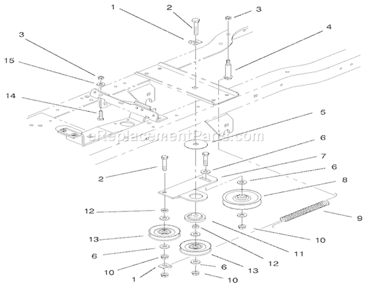 Hydro Drive Components Assembly Diagram and Parts List for 72086 9900001-9999999 - 1999 Toro Lawn Tractor