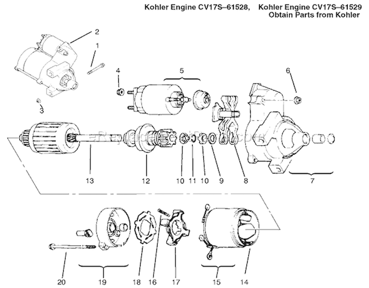 Starting System Diagram and Parts List for 72086 9900001-9999999 - 1999 Toro Lawn Tractor