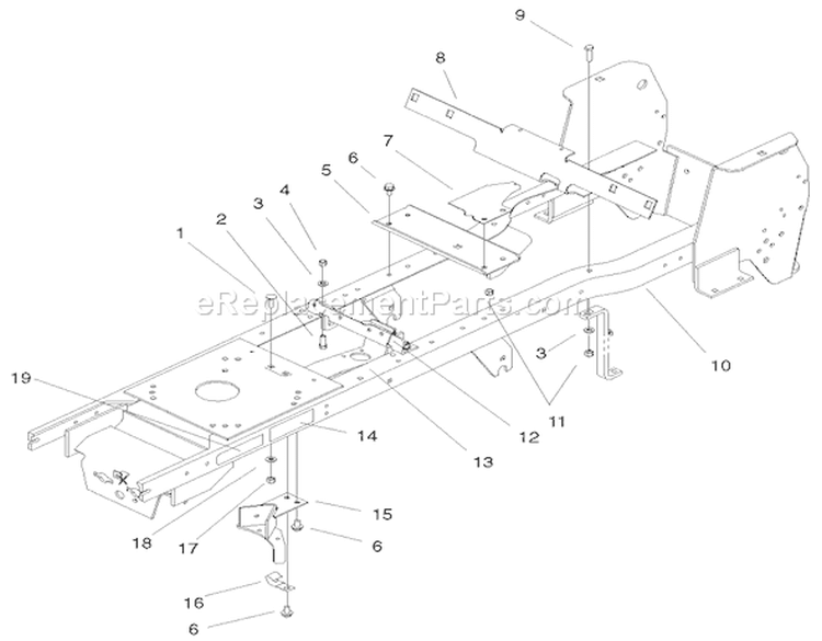 Frame Assembly Diagram and Parts List for 72087 200000001-200999999 - 2000 Toro Lawn Tractor