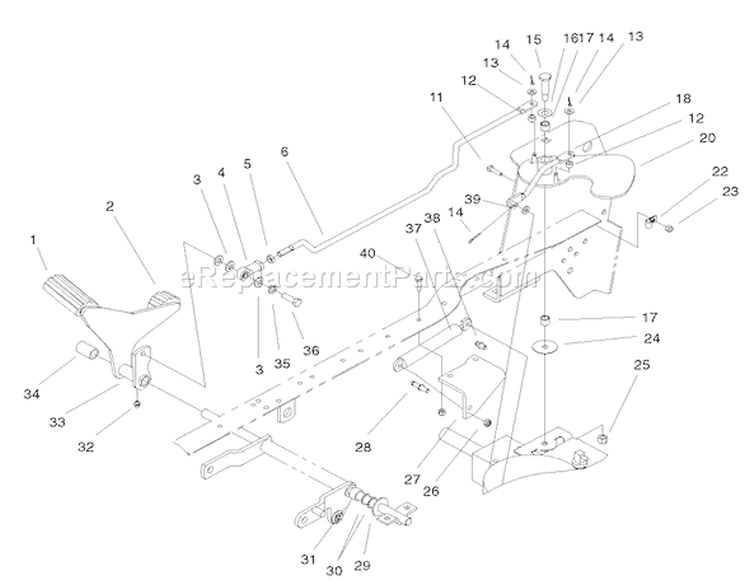 Hydro Controls Assembly Diagram and Parts List for 72087 200000001-200999999 - 2000 Toro Lawn Tractor