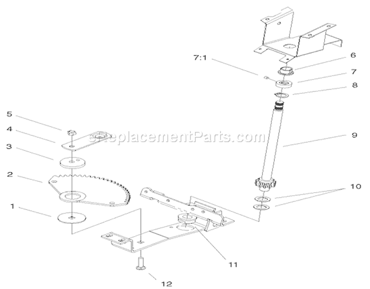 Lower Steering Assembly Diagram and Parts List for 72087 200000001-200999999 - 2000 Toro Lawn Tractor
