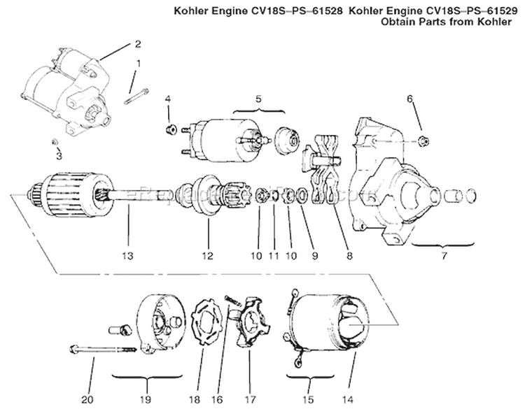 Starting System Diagram and Parts List for 72087 200000001-200999999 - 2000 Toro Lawn Tractor