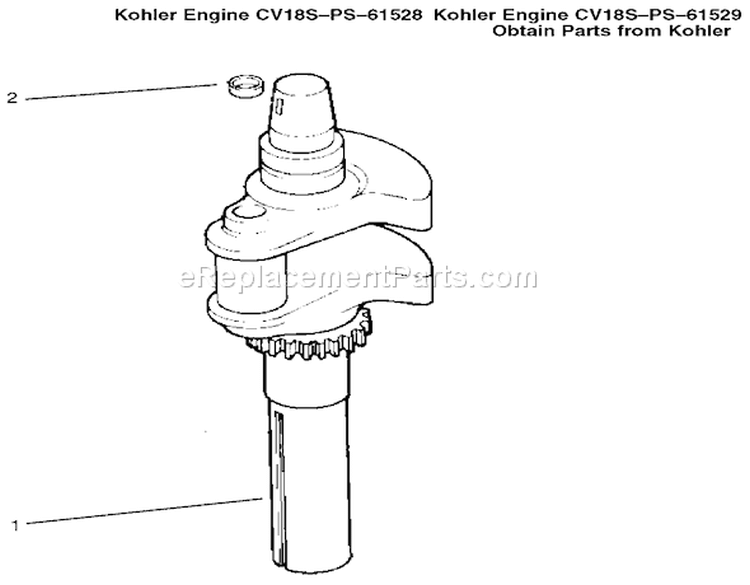 Crankshaft Diagram and Parts List for 72087 200000001-200999999 - 2000 Toro Lawn Tractor