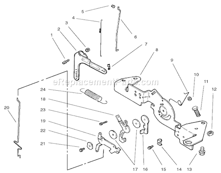 Engine Control Assembly Kohler Cv18s-Ps-61528 And Cv18s-Ps-61529 Diagram and Parts List for 72087 210000001-210999999 - 2001 Toro Lawn Tractor