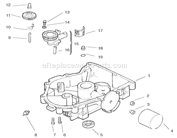 Oil Pan / Lubrication Assembly Kohler Cv18s-Ps-61528 And Cv18s-Ps-61529 Diagram and Parts List for 72087 210000001-210999999 - 2001 Toro Lawn Tractor