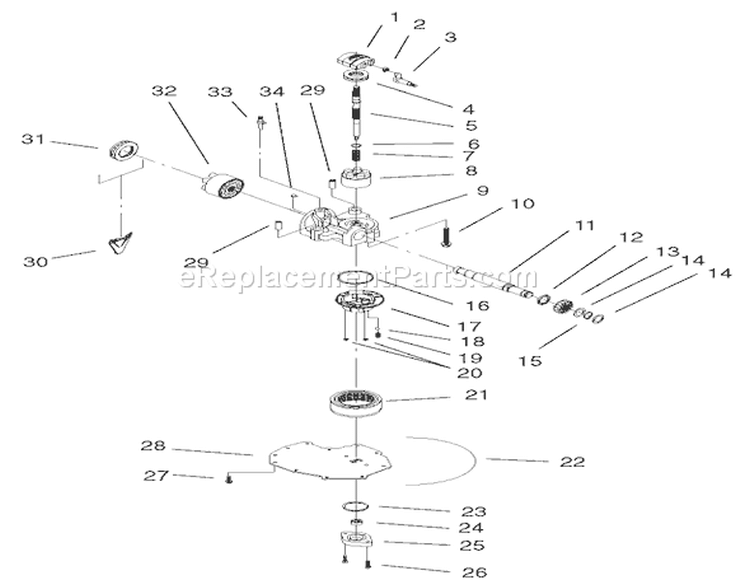 Cylinder Block Assembly Diagram and Parts List for 72087 210000001-210999999 - 2001 Toro Lawn Tractor