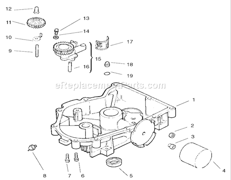 Oil Pan / Lubrication Diagram and Parts List for 72107 230000001-230999999 - 2003 Toro Lawn Tractor