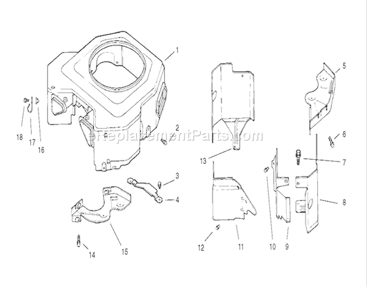 Blower Housing Diagram and Parts List for 72107 230000001-230999999 - 2003 Toro Lawn Tractor