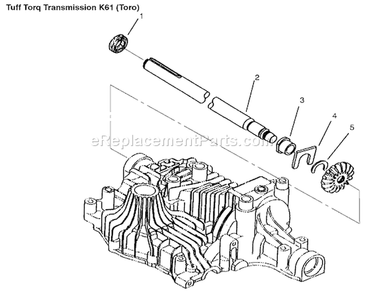 Axle Shaft Diagram and Parts List for 72110 6900001-6999999 - 1996 Toro Lawn Tractor