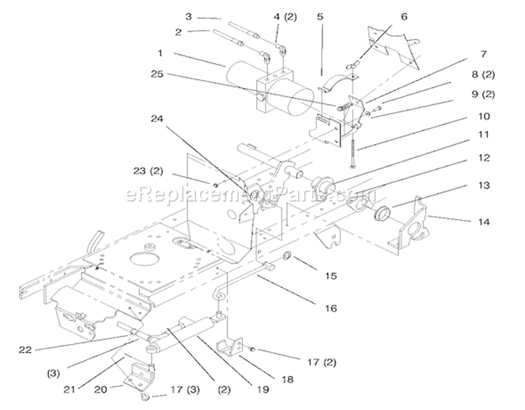 Power Lift Diagram and Parts List for 72110 6900001-6999999 - 1996 Toro Lawn Tractor