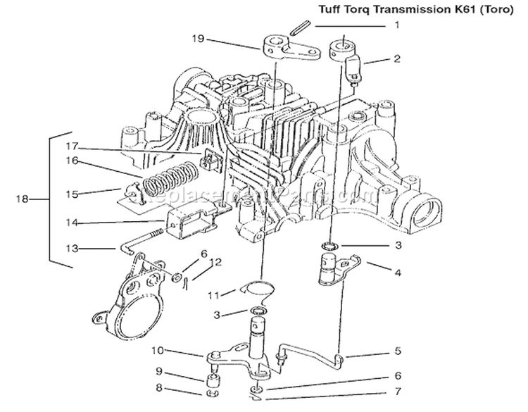 Brake Interlock Diagram and Parts List for 72110 6900001-6999999 - 1996 Toro Lawn Tractor