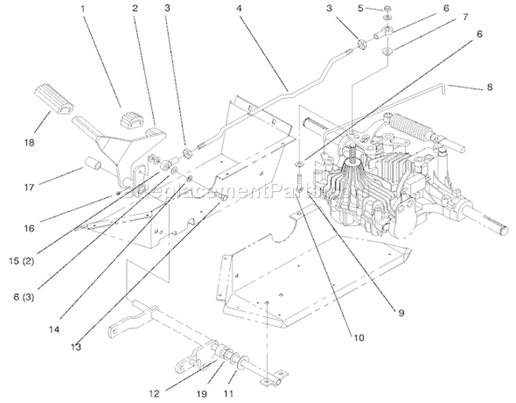 Hydro Control Diagram and Parts List for 72110 7900001-7999999 - 1997 Toro Lawn Tractor