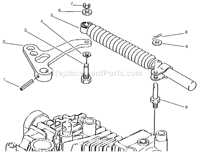 Lever Damper Diagram and Parts List for 72110 7900001-7999999 - 1997 Toro Lawn Tractor
