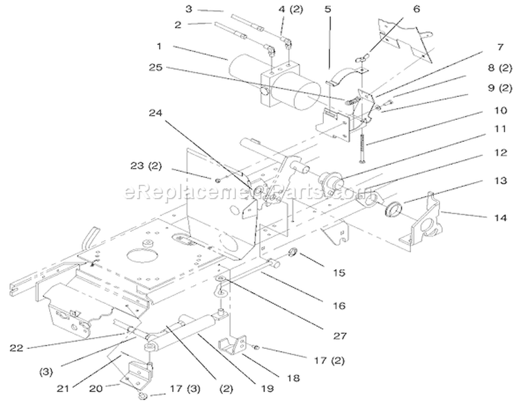 Power Lift Diagram and Parts List for 72110 7900001-7999999 - 1997 Toro Lawn Tractor