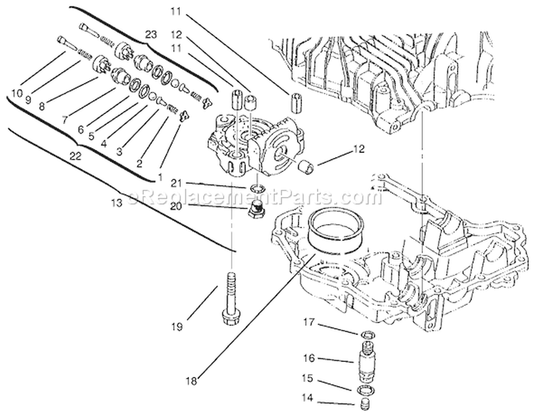 Center Case Diagram and Parts List for 72110 7900001-7999999 - 1997 Toro Lawn Tractor