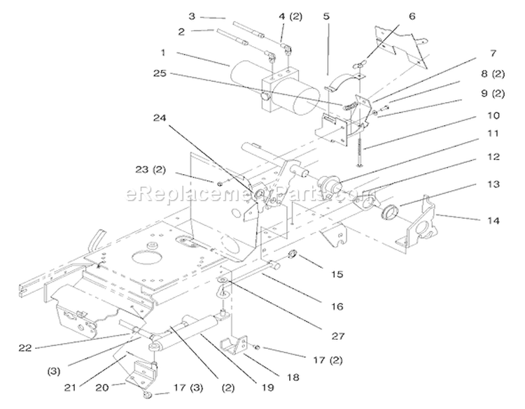 Power Lift Diagram and Parts List for 72110 8900001-8900599 - 1998 Toro Lawn Tractor
