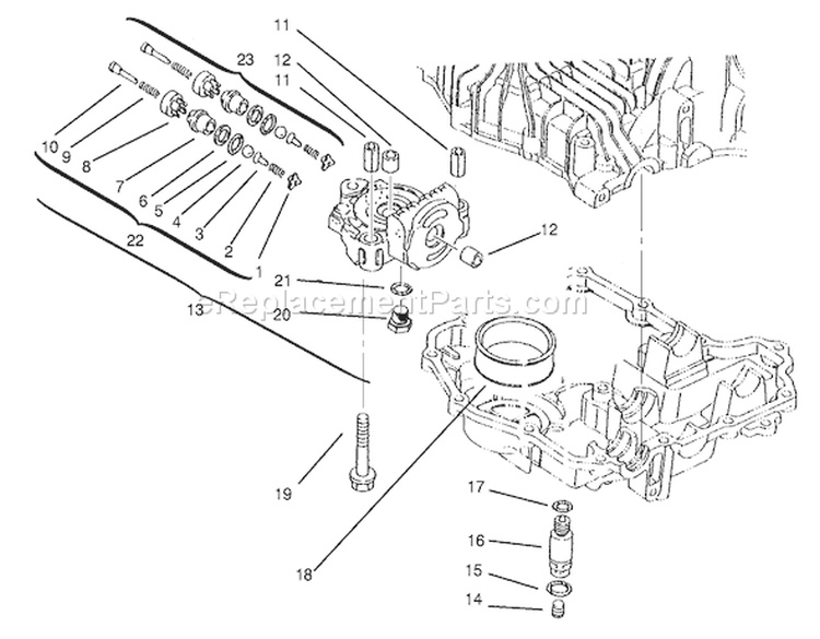 Center Case Diagram and Parts List for 72110 8900001-8900599 - 1998 Toro Lawn Tractor