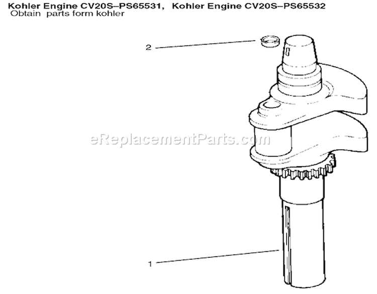Crankshaft Diagram and Parts List for 72115 9900001-9999999 - 1999 Toro Lawn Tractor