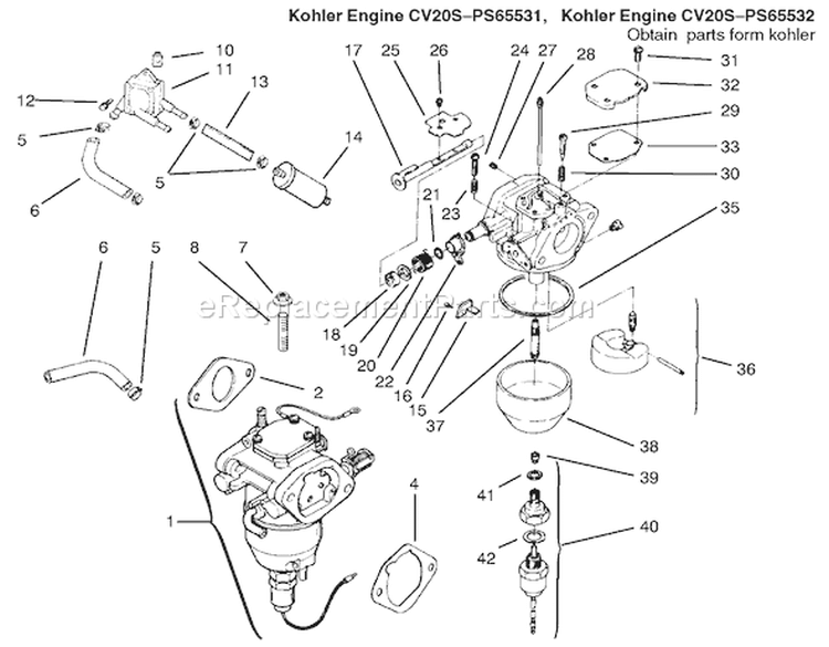 Fuel System Diagram and Parts List for 72115 9900001-9999999 - 1999 Toro Lawn Tractor