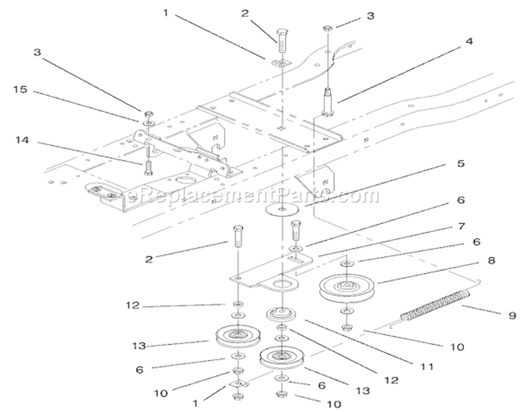 Hydro Drive Components Diagram and Parts List for 72115 9900001-9999999 - 1999 Toro Lawn Tractor