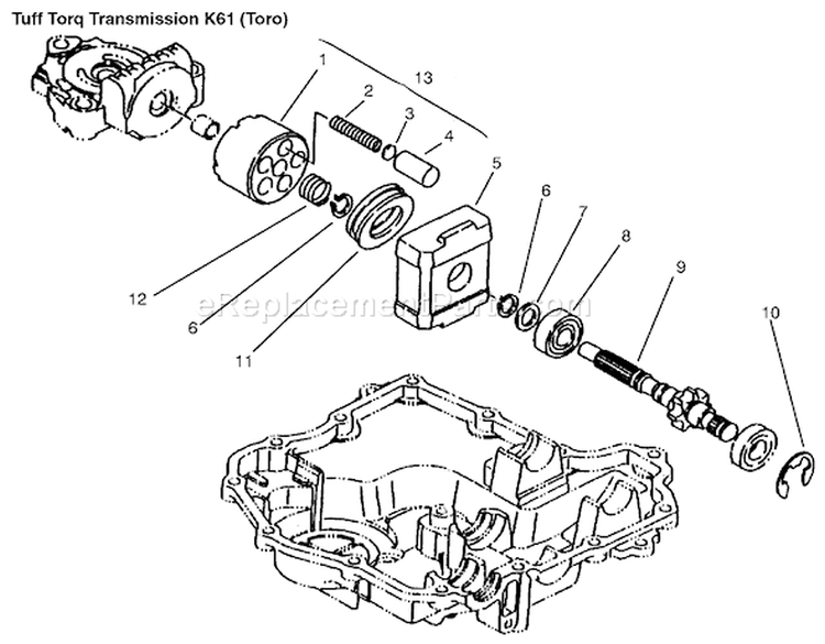 Motor Shaft Diagram and Parts List for 72115 9900001-9999999 - 1999 Toro Lawn Tractor