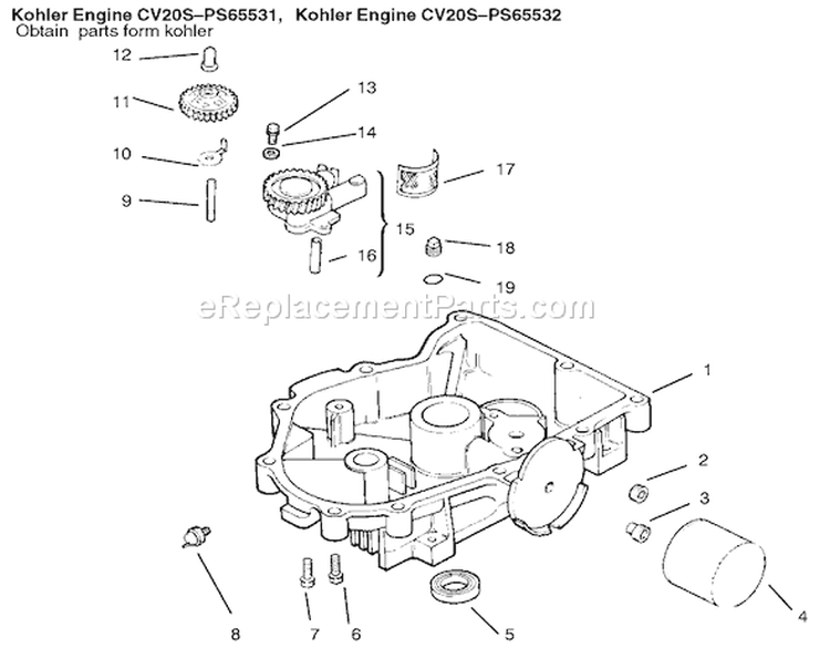Oil Pan / Lubrication Diagram and Parts List for 72115 9900001-9999999 - 1999 Toro Lawn Tractor