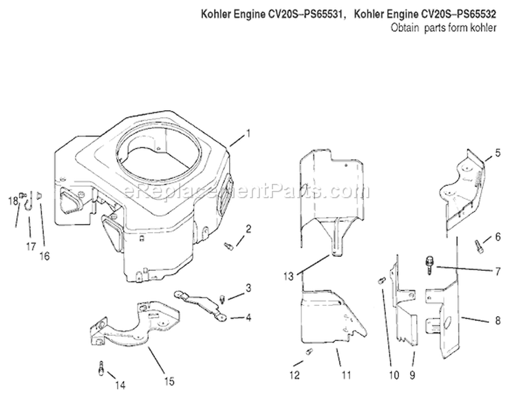 Blower Housing and Baffle Diagram and Parts List for 72115 9900001-9999999 - 1999 Toro Lawn Tractor