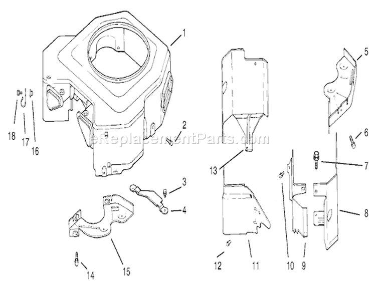 Blower Housing and Baffle Diagram and Parts List for 72108 200000001-200999999 - 2000 Toro Lawn Tractor