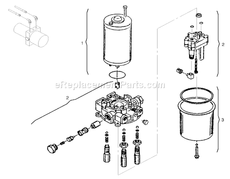 Pump Assembly Diagram and Parts List for 72108 200000001-200999999 - 2000 Toro Lawn Tractor