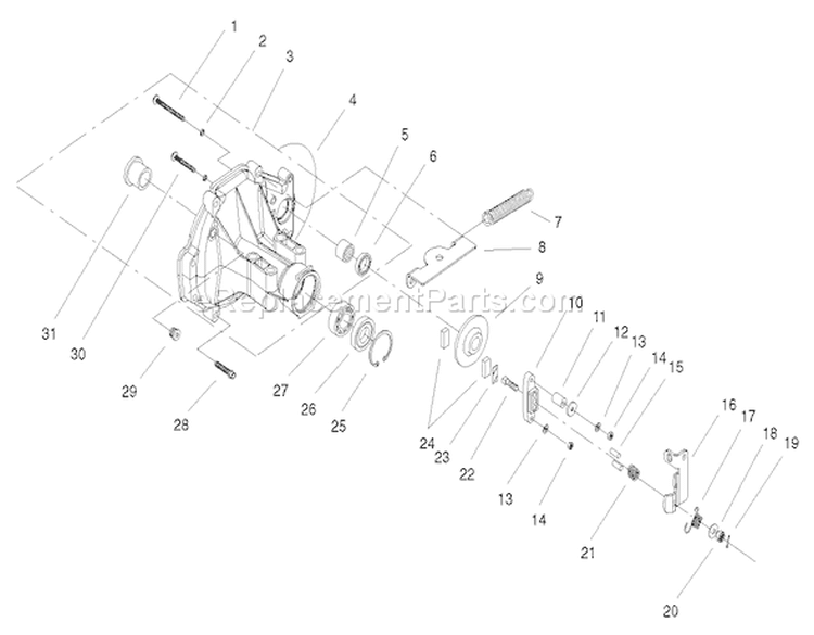 Brake Assembly Diagram and Parts List for 72108 200000001-200999999 - 2000 Toro Lawn Tractor